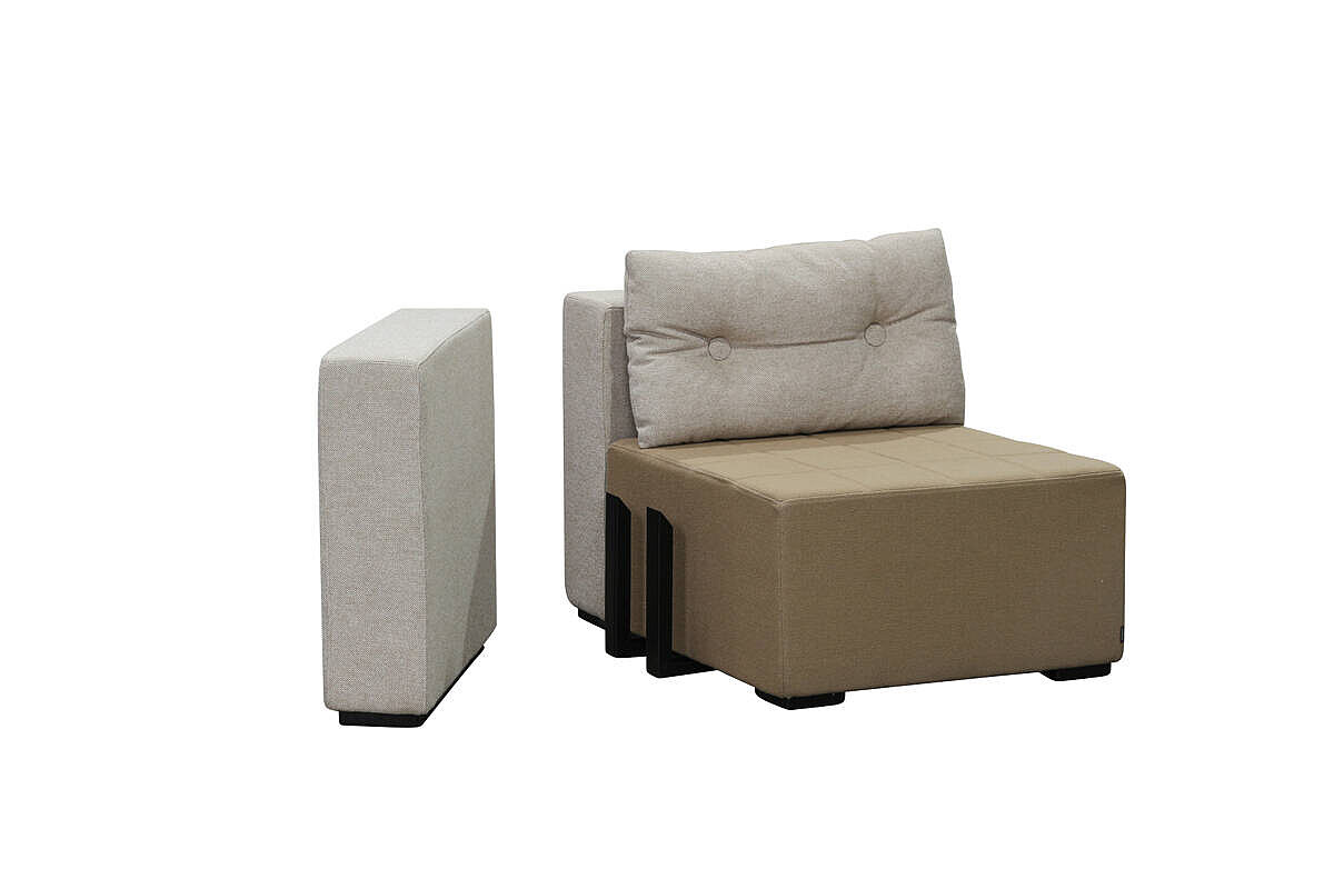Modulsofa / 2-Sitzer / Materia 'MONOLOG' / braun/beige