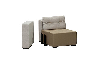 Modulsofa / 2-Sitzer / Materia 'MONOLOG' / braun/beige