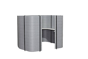 Arbeitsplatz / vitra 'Workbay Focus 1 medium' / grau/weiß