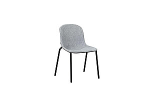 Besucherstuhl / DeVorm 'LJ 2' / Sitzschale Filz hellgrau / stapelbar