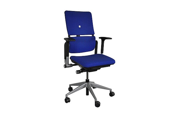 Bürodrehstuhl / Steelcase 'Please' / blau / Fußkreuz silbergrau