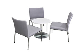 Besucherstuhl / Brunner 'Fina' / grau / 4-Fuß-Gestell