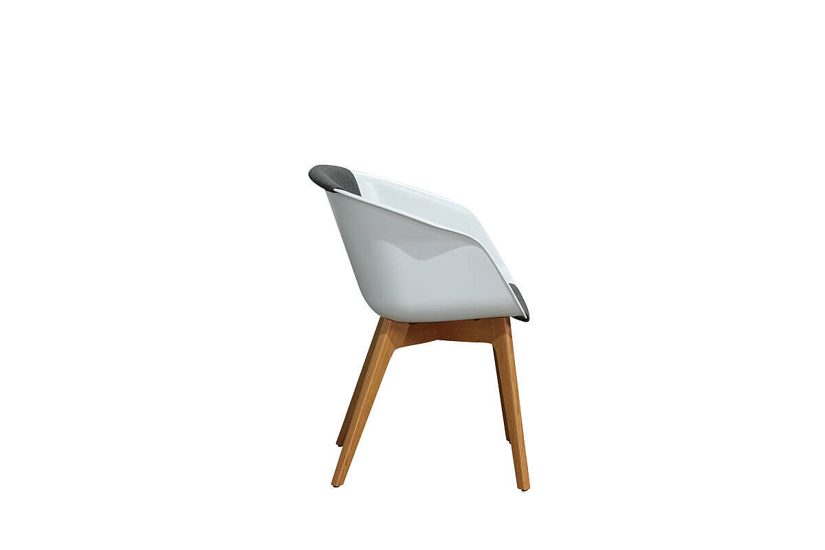 Schalenstuhl / Sedus 'on spot' / Sitzschale weiß / Polsterung anthrazit