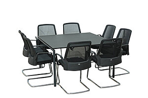 Konferenztisch / Klapptisch / ocee & four Design 'Four®Meeting' / schwarz / 125 x 125 cm - NP 1700 EUR