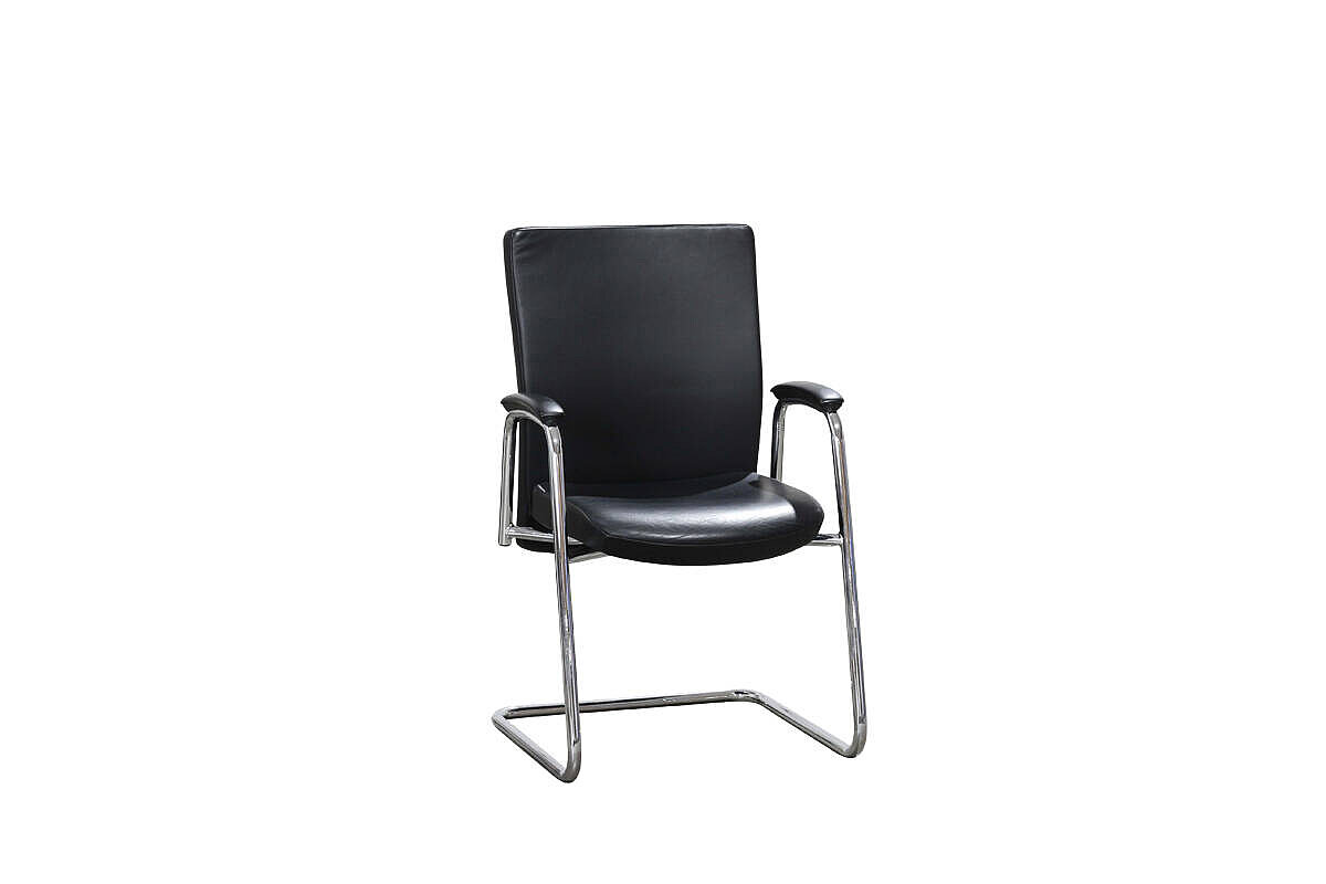 Freischwinger / Interstuhl 'Ataros' / Leder schwarz