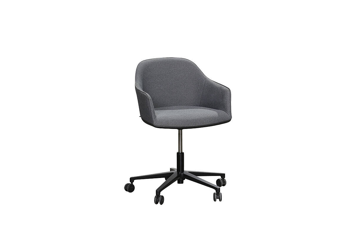 Bürodrehstuhl / Konferenzstuhl / vitra 'Softshell Chair' / dunkelgrau / auf Rollen