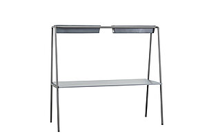 Besprechungsset / ocee & four Design 'FourReal' / Besprechungstisch 180 x 80 cm grau / 8 x Hocker eiche / NP 9818 EUR