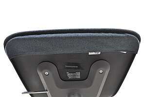 Bürodrehstuhl / vitra 'HAL' / schwarz - mit Sitzkissen in petrol