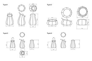 Beton-Blumenkübel 'Triptik' in der Ausführung 'Triptik 2' in mittelgrau - Design: Sacha Lakic