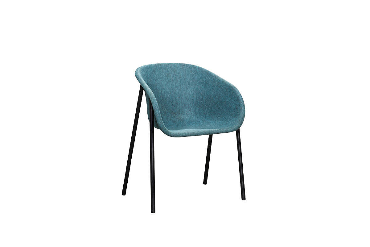 Besucherstuhl / Sessel / DeVorm 'LJ 1' / Sitzschale Filz türkis