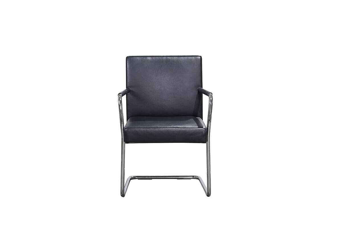 Freischwinger / Walter Knoll 'Jason' / Leder dunkelblau