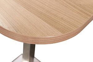 Stehtisch / Hochtisch / 70 x 70 cm / nussbaum / Tellerfuß