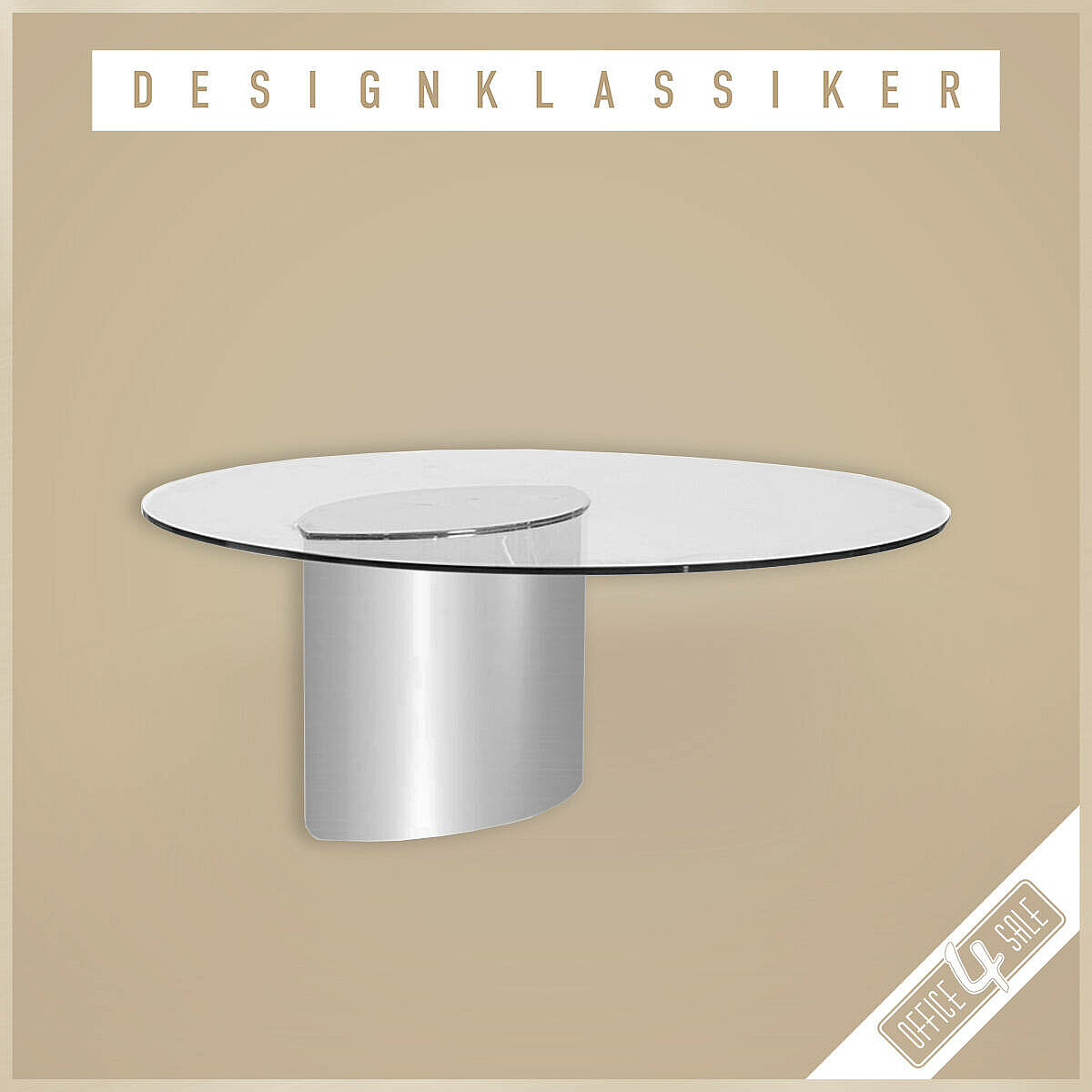 Glastisch / Loungetisch 'Lunario' von Knoll International - Design: Cini Boeri, Coffee Table