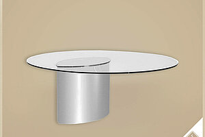 Glastisch / Loungetisch 'Lunario' von Knoll International - Design: Cini Boeri, Coffee Table