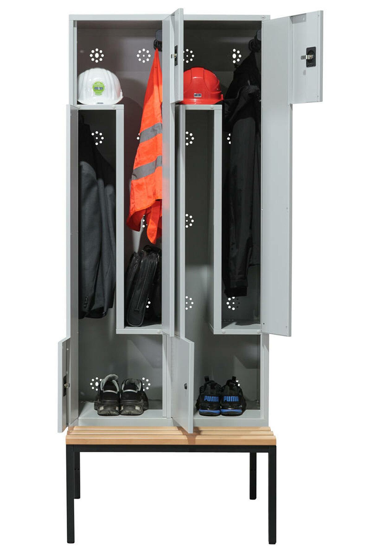 Z-Garderobenschrank / Spindschrank / C+P / 4er / inkl. Sitzbank / NP 1523 EUR