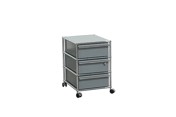 Rollcontainer / USM Haller / 3 Schubladen / mittelgrau