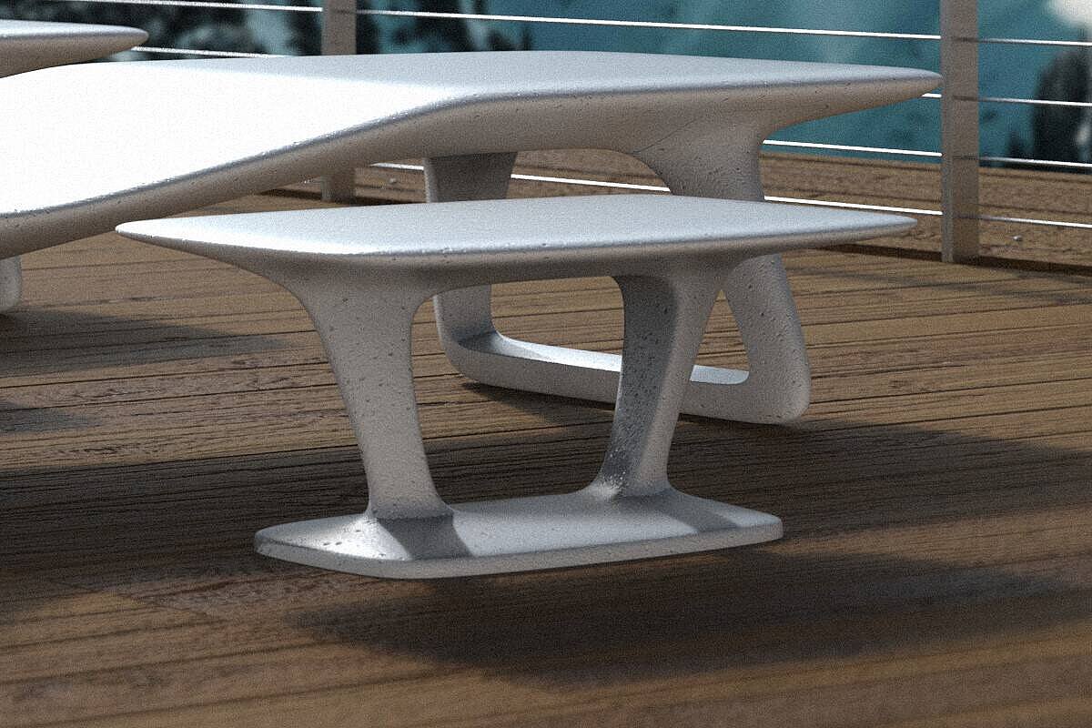 Beton-Beistelltisch 'Lounger Table' in mittelgrau für den Outdoor- und Indoorbereich