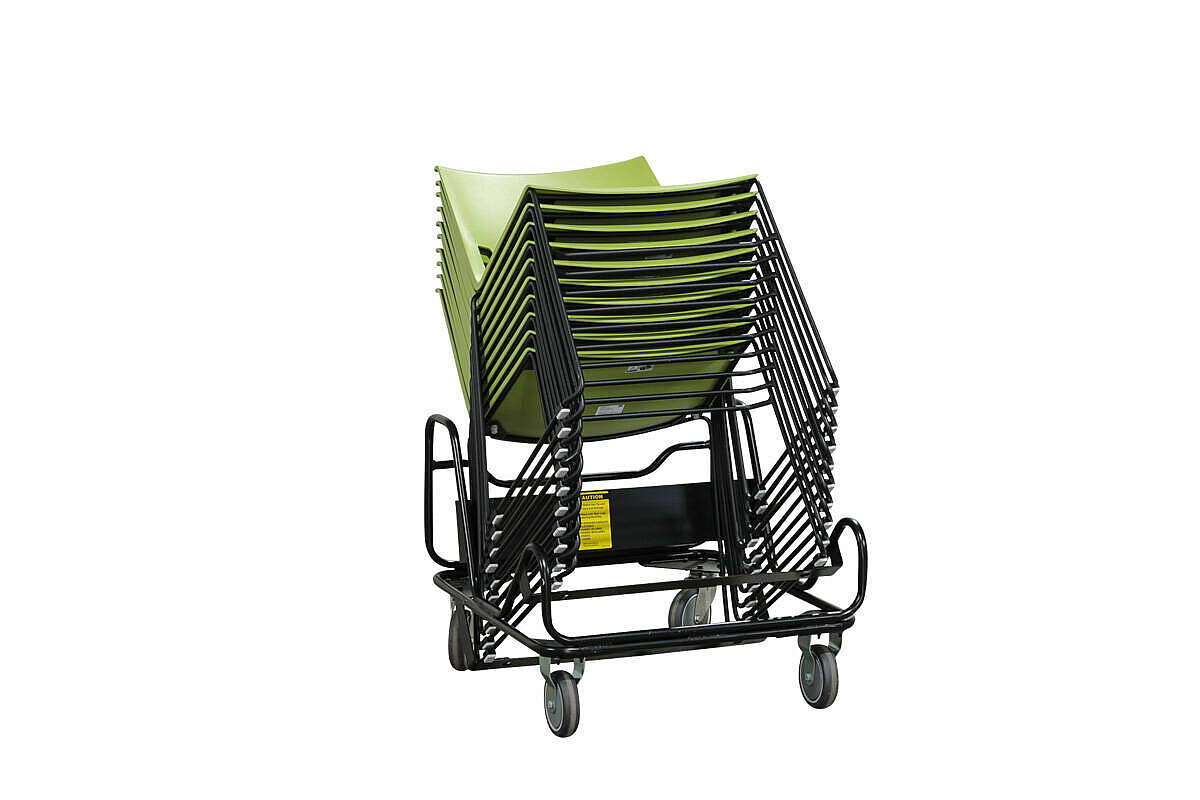 Besucherstuhl / Haworth 'Very' / Kunststoffschale / grün / Kufengestell schwarz