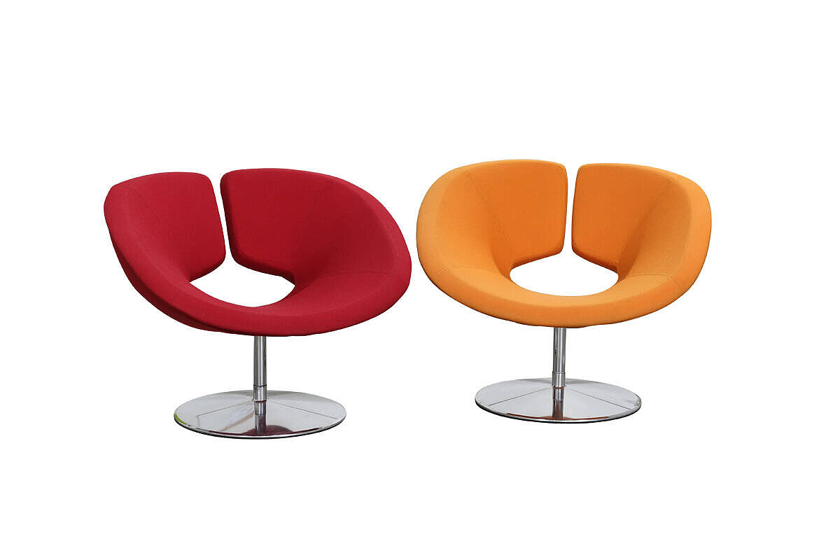 2er Set Loungesessel / Artifort 'APOLLO' / rot/orange / NP 5400 EUR