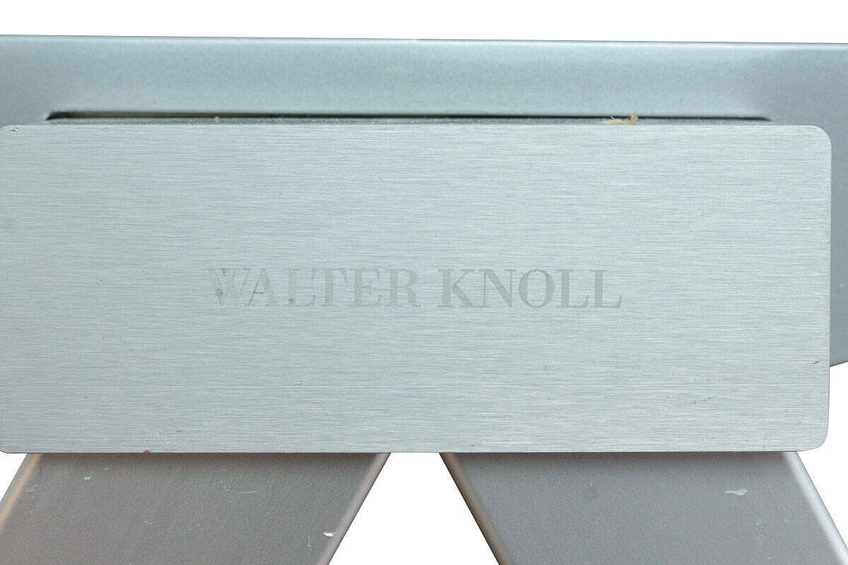 2-tlg. Chef-Arbeitsplatz / Konferenztisch / Walter Knoll 'Icon' / Schreibtisch Glasplatte / Standcontainer silber