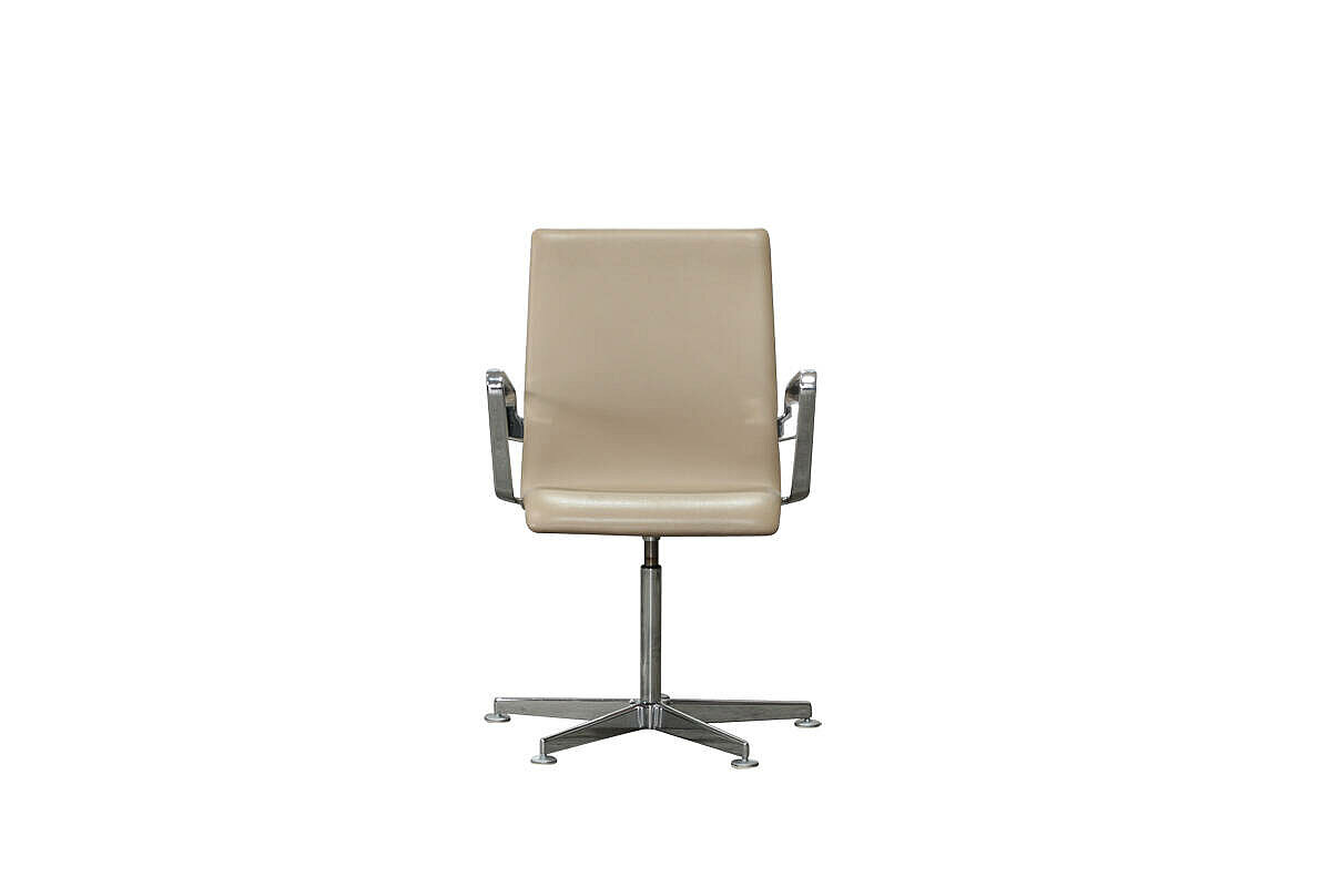Konferenzstuhl / Fritz Hansen 'OXFORD' / Leder beige / Ringarmlehnen - NP 2998 EUR