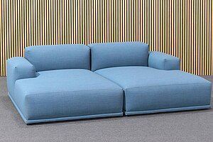 Neuwertig / MUUTO 'Connect' / Schlafcouch / Stoff Remix / Farbe 743 blau