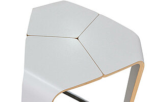 Hocker / Brunner 'hoc' / HPL beschichtet weiß / NP 870 EUR