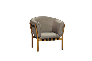 Loungesessel / TON 'DOWEL' / eiche/braun