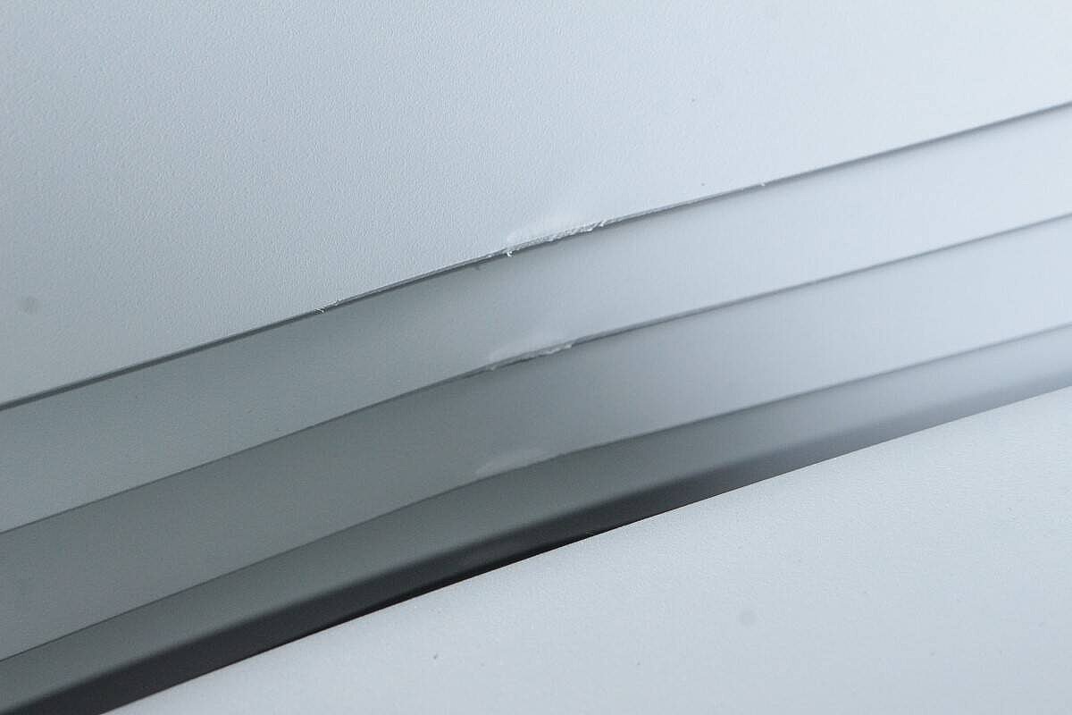 Besucherstuhl / Haworth 'Very' / Kunststoffschale / blaugrau / Kufengestell schwarz