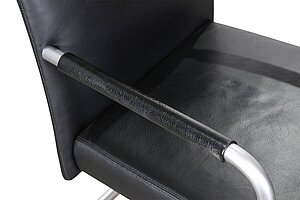 Freischwinger / Walter Knoll 'Jason' / Leder schwarz