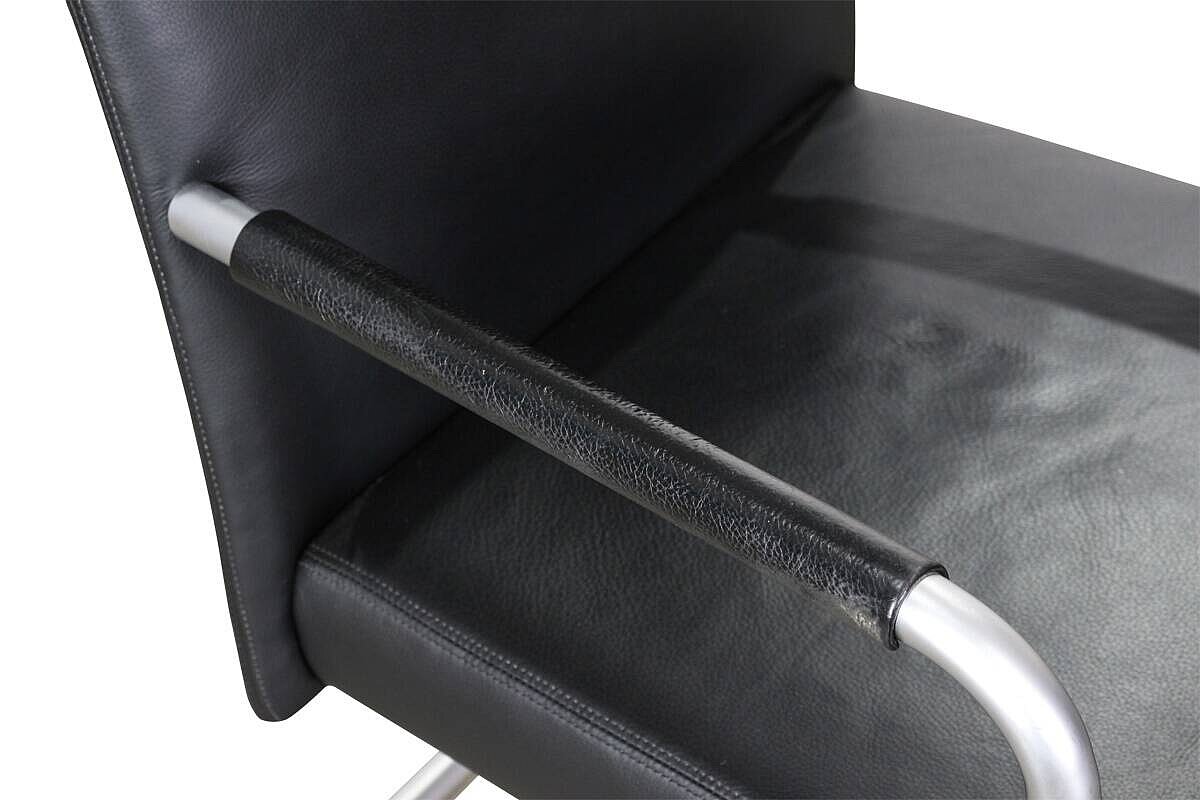 Freischwinger / Walter Knoll 'Jason' / Leder schwarz