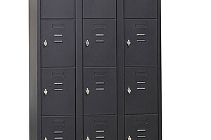 Fächerschrank / BURG / 12 Fächer / schwarz