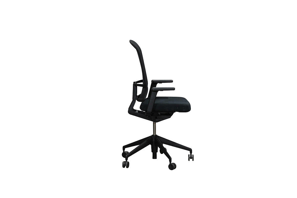 Bürodrehstuhl / vitra 'AM Chair' / Netzrücken / Nero / Hartbodenrollen - NP 875 EUR