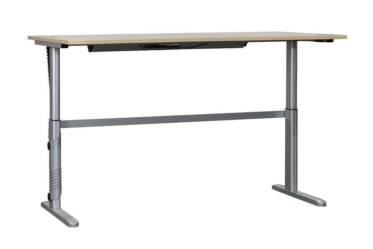 Steh-Sitz-Schreibtisch / Ceka / Cockpitplatte 200 x 90/100 cm / ahorn