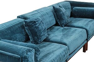 3-tlg. Modulsofa / bolia 'Cosy' / Samtstoff petrol