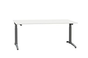 Steh-Sitz-Schreibtisch / Assmann 'Canvaro' / 180 x 80 cm / weiß