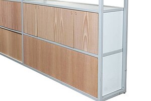 Regalwand / Schrankwand / Ondarreta 'Dry' / 522 x 35 cm / birke/grau