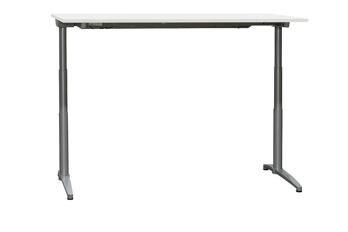 Steh-Sitz-Schreibtisch / Assmann 'Canvaro' / 180 x 80 cm / weiß