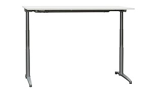 Steh-Sitz-Schreibtisch / Assmann 'Canvaro' / 180 x 80 cm / weiß