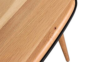4er Set Besucherstuhl / Wagner 'W-2020 Chair' / eiche geölt / Sitzschale/Rückenlehne schwarz / NP 1788 EUR