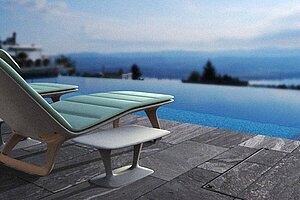 Beton-Beistelltisch 'Lounger Table' in mittelgrau für den Outdoor- und Indoorbereich