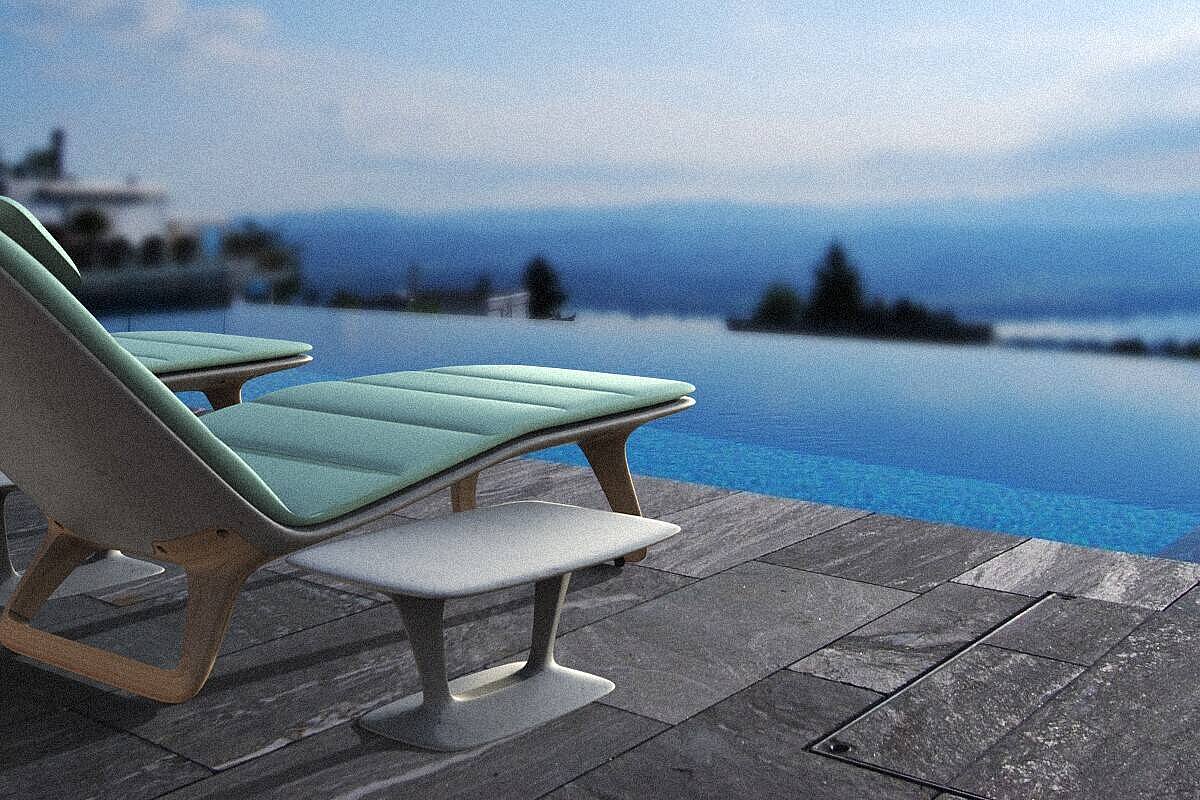 Beton-Beistelltisch 'Lounger Table' in mittelgrau für den Outdoor- und Indoorbereich