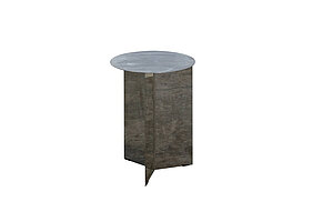 Beistelltisch / HAY 'Slit Table Round' / spiegelpoliert silber