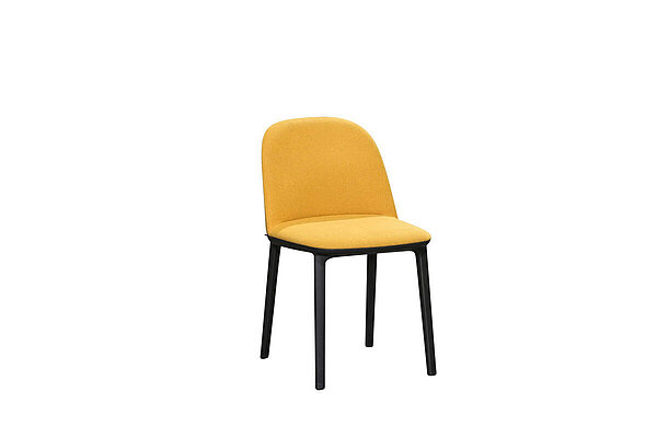 Besucherstuhl / vitra 'Softshell Side Chair' / rapsgelb