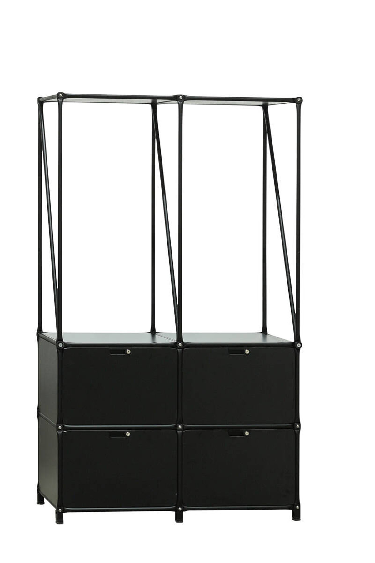 Stauraummöbel / System 180 / schwarz / 2 Ordnerhöhen / Whiteboard