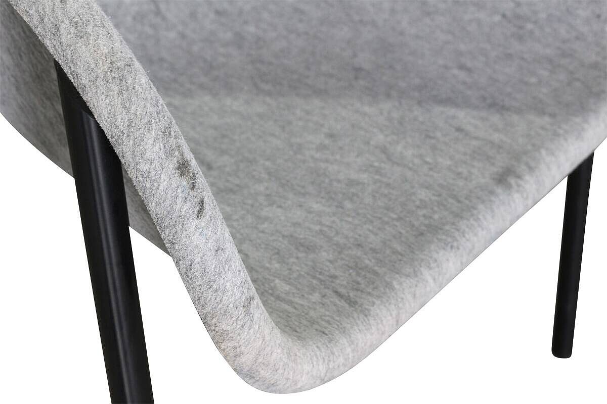 Besucherstuhl / Sessel / DeVorm 'LJ 1' / Sitzschale Filz hellgrau