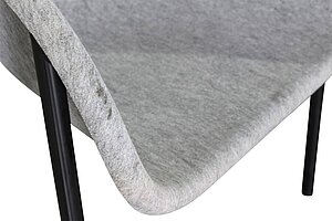 Besucherstuhl / Sessel / DeVorm 'LJ 1' / Sitzschale Filz hellgrau