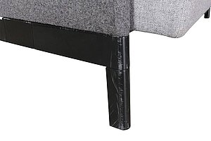 Loungesofa / Ophelis 'Docks' / hellgrau / Einhausung anthrazit / Ablage eiche