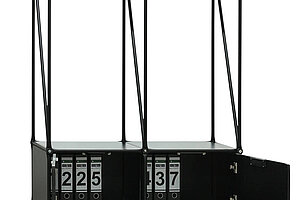 Stauraummöbel / System 180 / schwarz / 2 Ordnerhöhen / Whiteboard