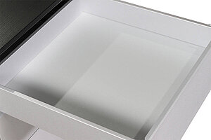 Rollcontainer / Walter Knoll 'Stage' / silbergrau / Abdeckplatte esche schwarz
